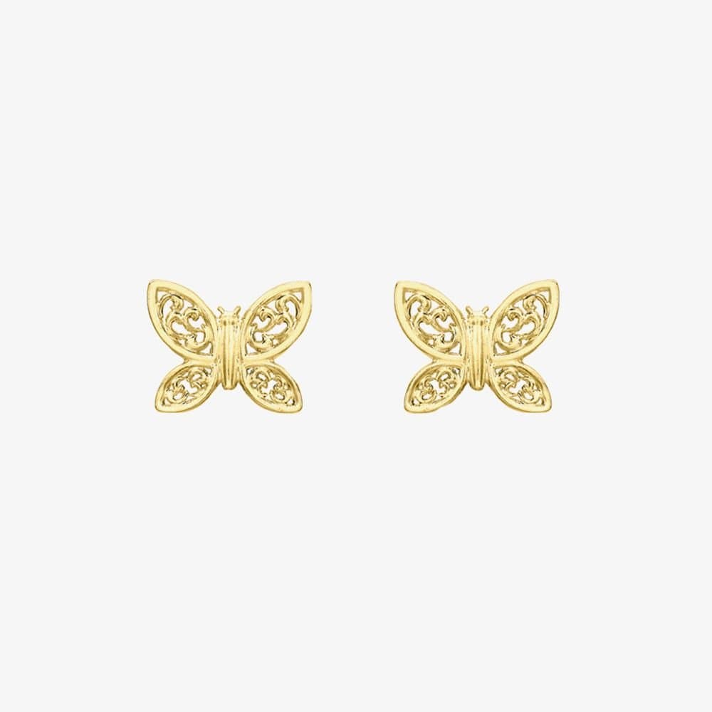 T.H.Baker T.H.Baker Gold Filigree Butterfly Stud Earrings
