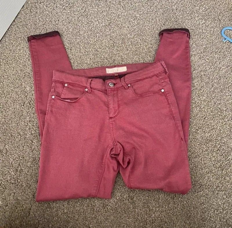 Topshop Topshop red burgundy skinny Joni jeans