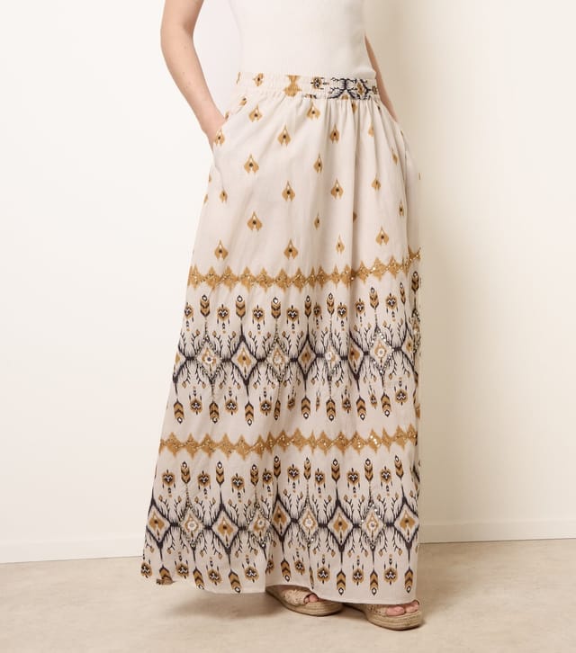 Blue Vanilla Women's Stone Sequin Embellished Midi Skirt Blue Vanilla New Look - 2