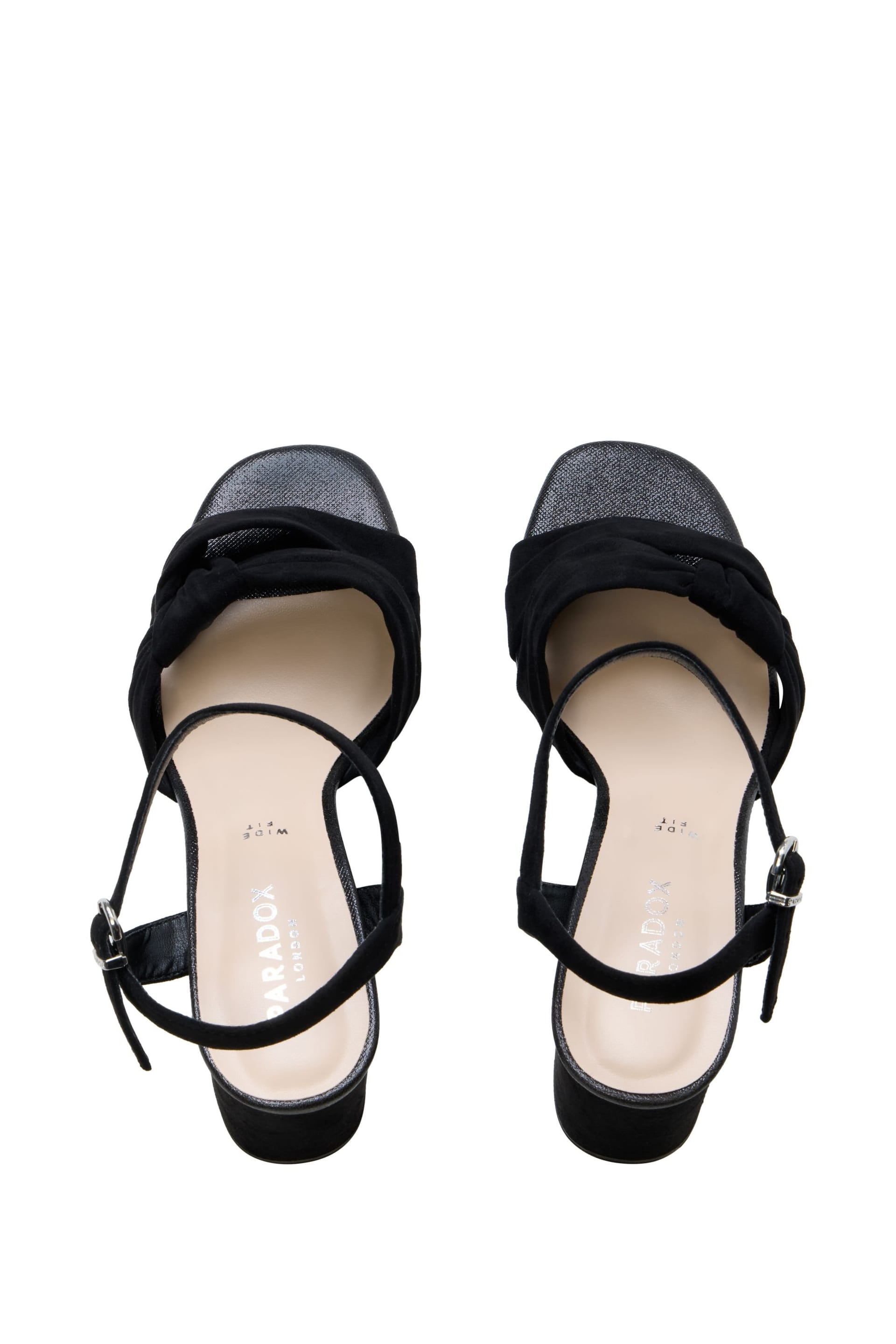 Paradox London Paradox London Women's Nola' Wide Fit Block Heel Platform Sandals in Black - 4