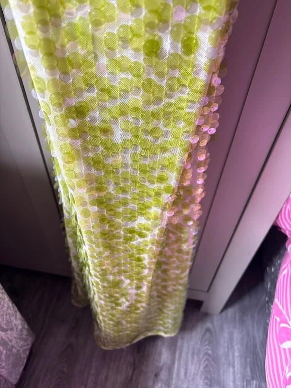 New Look New Look Green Sequinned Cowl Neck Midi Dress Size 8