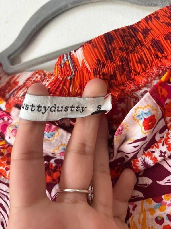 Summer Orange patchwork patterned floaty trousers 8 10 12