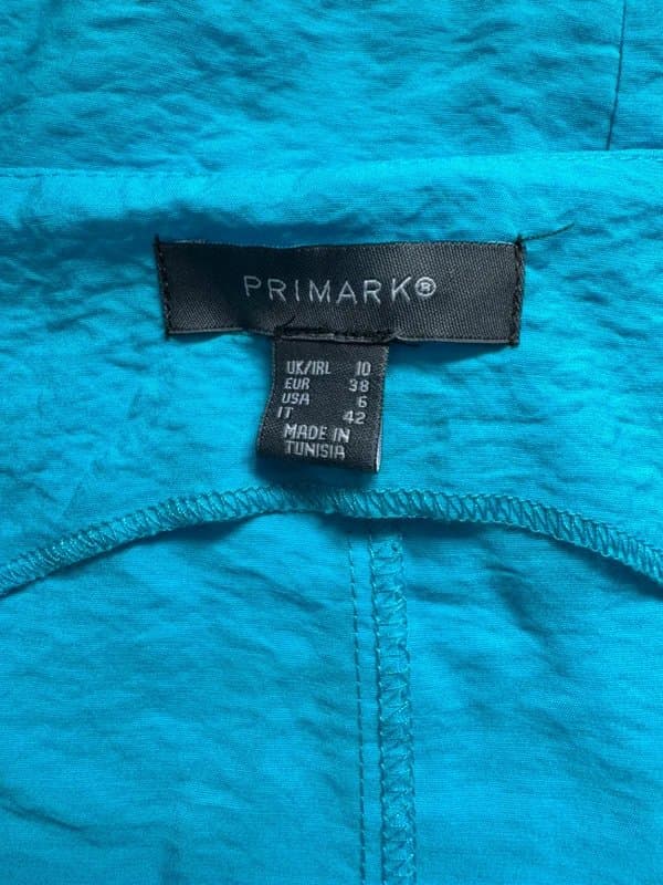 Primark Teal linen look long square neck cami size 10