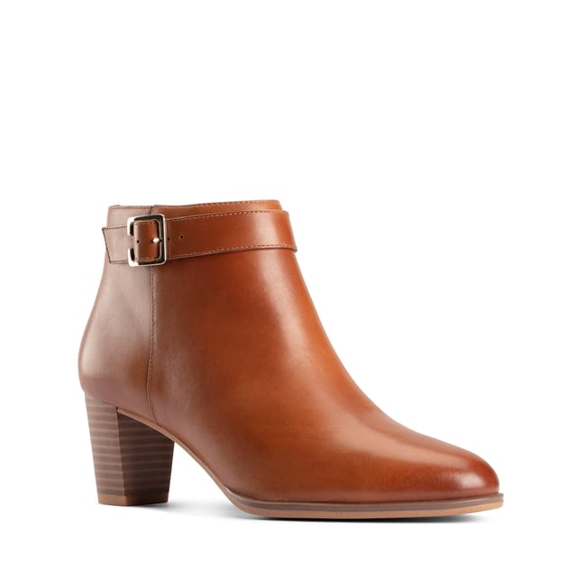 Clarks Clarks Women's Kaylin 60 Boot Dark Tan Leather Ankle Boots in Brown - 2