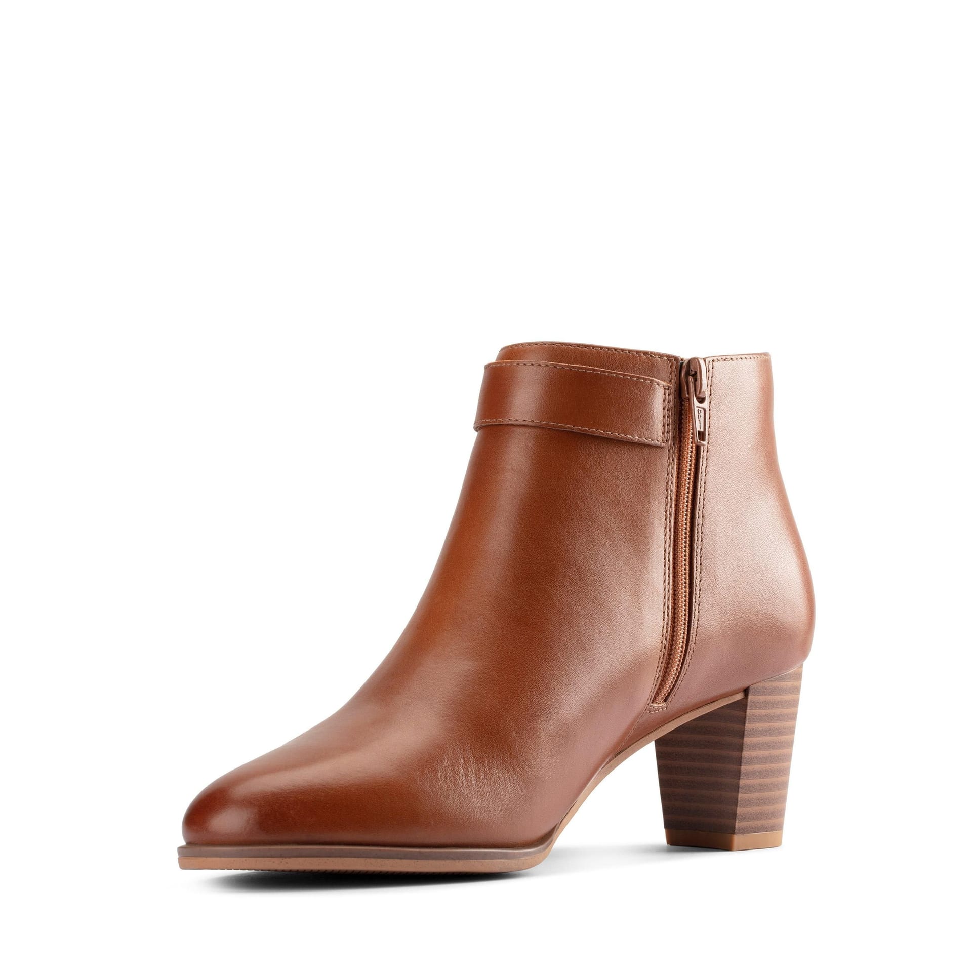 Clarks Clarks Women's Kaylin 60 Boot Dark Tan Leather Ankle Boots in Brown - 4
