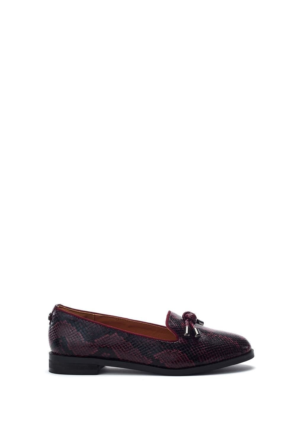 Moda in Pelle Moda In Pelle Burgundy Snake Print Loafers