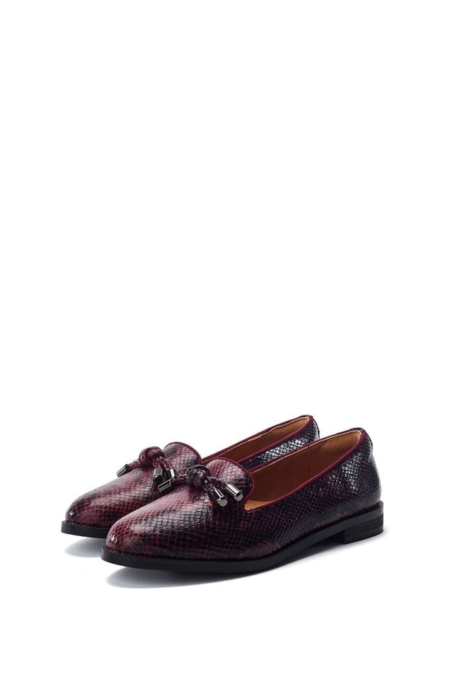 Moda In Pelle Moda In Pelle Women's 'Fillipa' Snake Print Loafers in Burgundy - 2