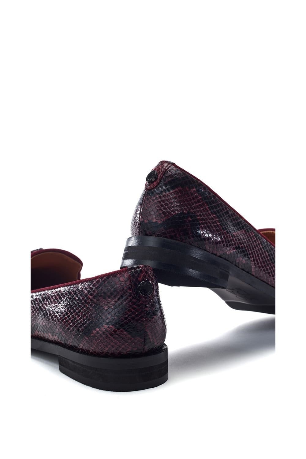 Moda In Pelle Moda In Pelle Women's 'Fillipa' Snake Print Loafers in Burgundy - 4