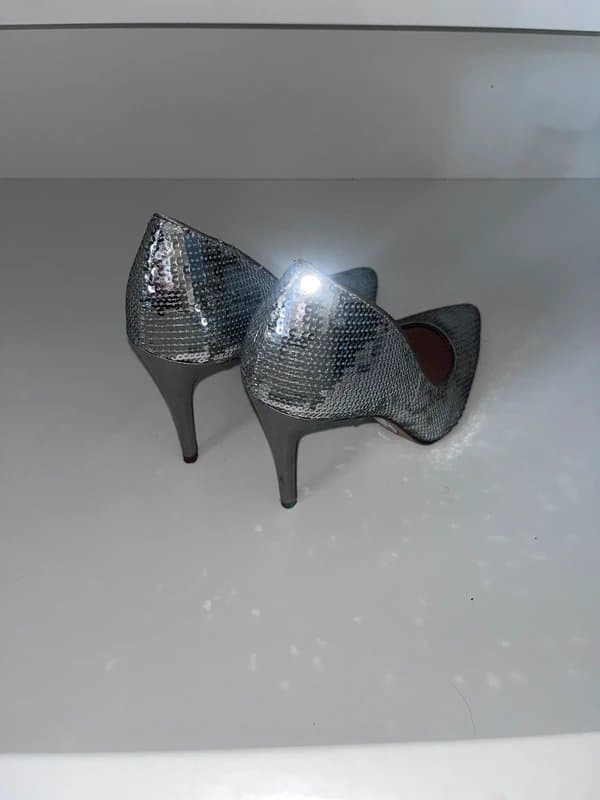 New Look Silver Sequin Heels