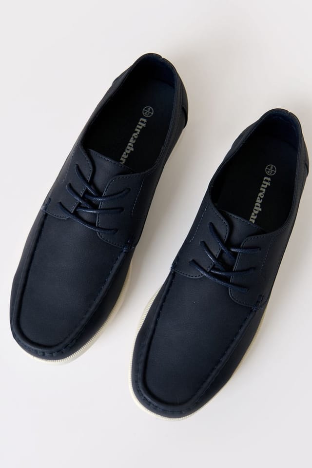 Threadbare Threadbare Men's Faux Suede Boat Shoes in Navy - 2