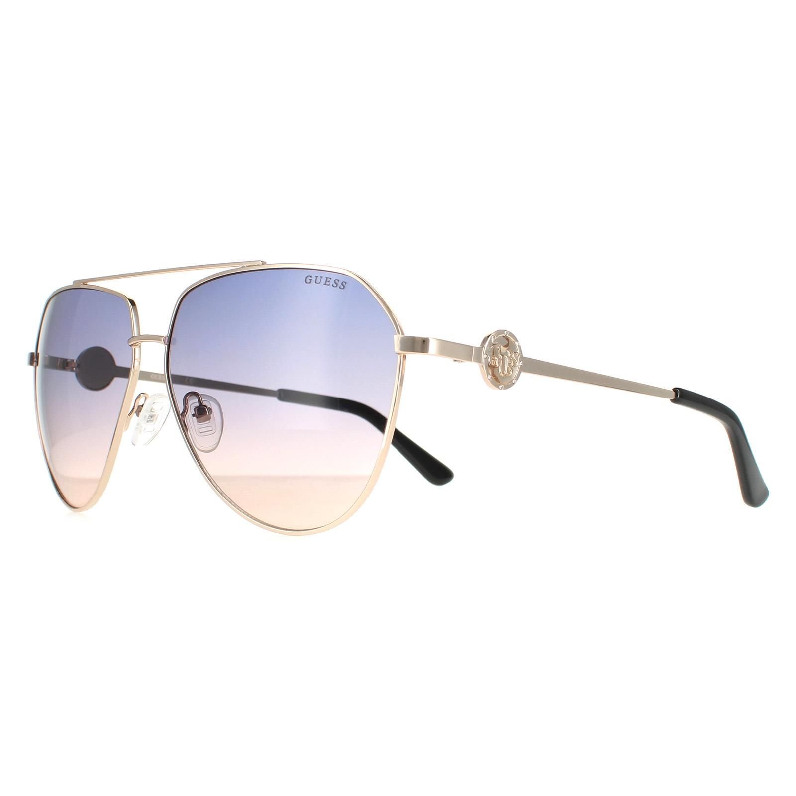Guess Guess Women's Aviator Gold Blue Gradient GF6140 - 2