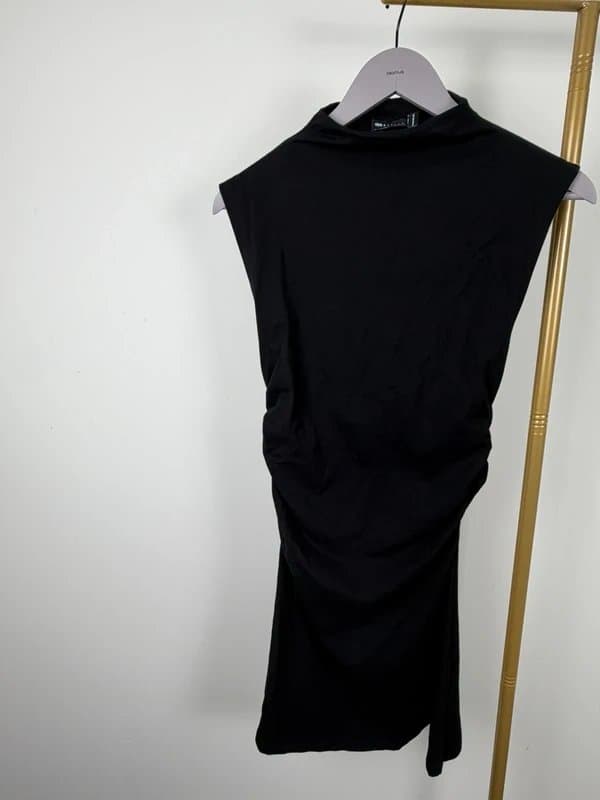 ASOS Design ASOS Design Black Ruched Mini Dress UK 10
