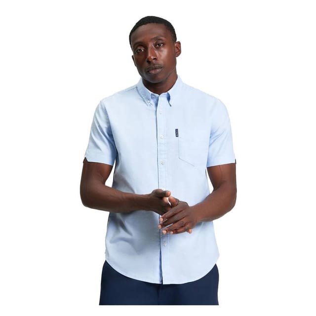 Ben Sherman Ben Sherman Men's Signature Oxford Short-Sleeved Shirt in Baby Blue - 2