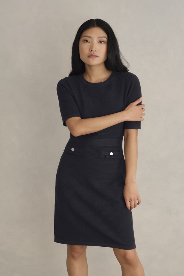 Hobbs London Hobbs London Women's Petra Knitted Dress in Dark Navy - 3