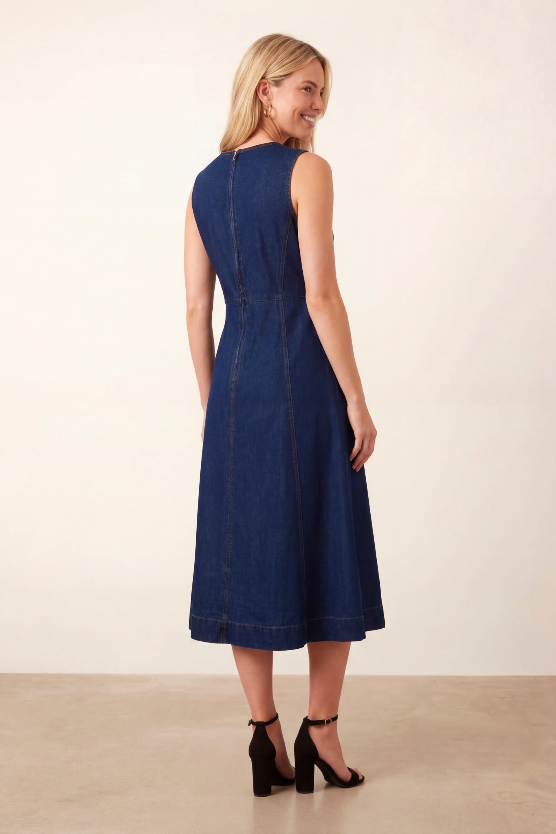 Style Cheat Style Cheat Women's Blue Denim Midi Dress - 4