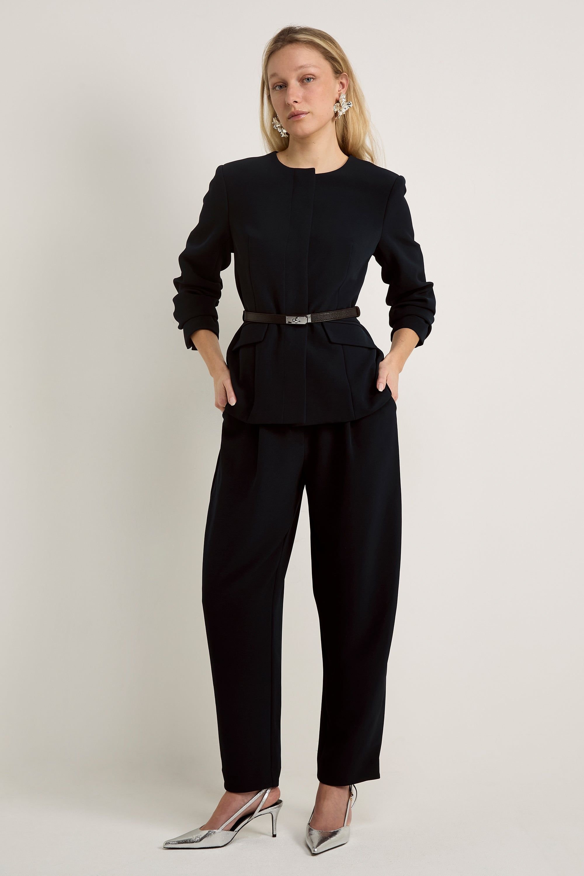 GWD by GEORGE W. DAVIES GWD by GEORGE W. DAVIES Women's GWD Malika Navy Wide Leg Trouser - 3