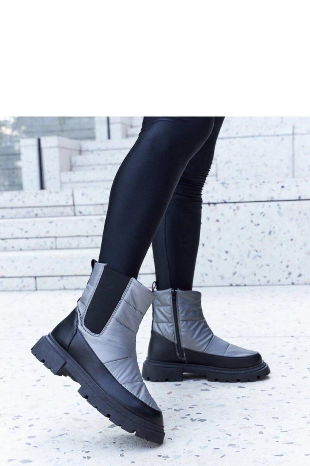 Love Lace Love Lace Women's Galvanis Insulated Snow Boots with Zipper Easy On Off-Warm in Grey