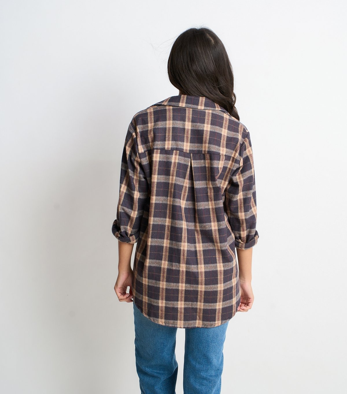Gini London Women's Brown Checked Longline Shirt Gini London New Look - 4
