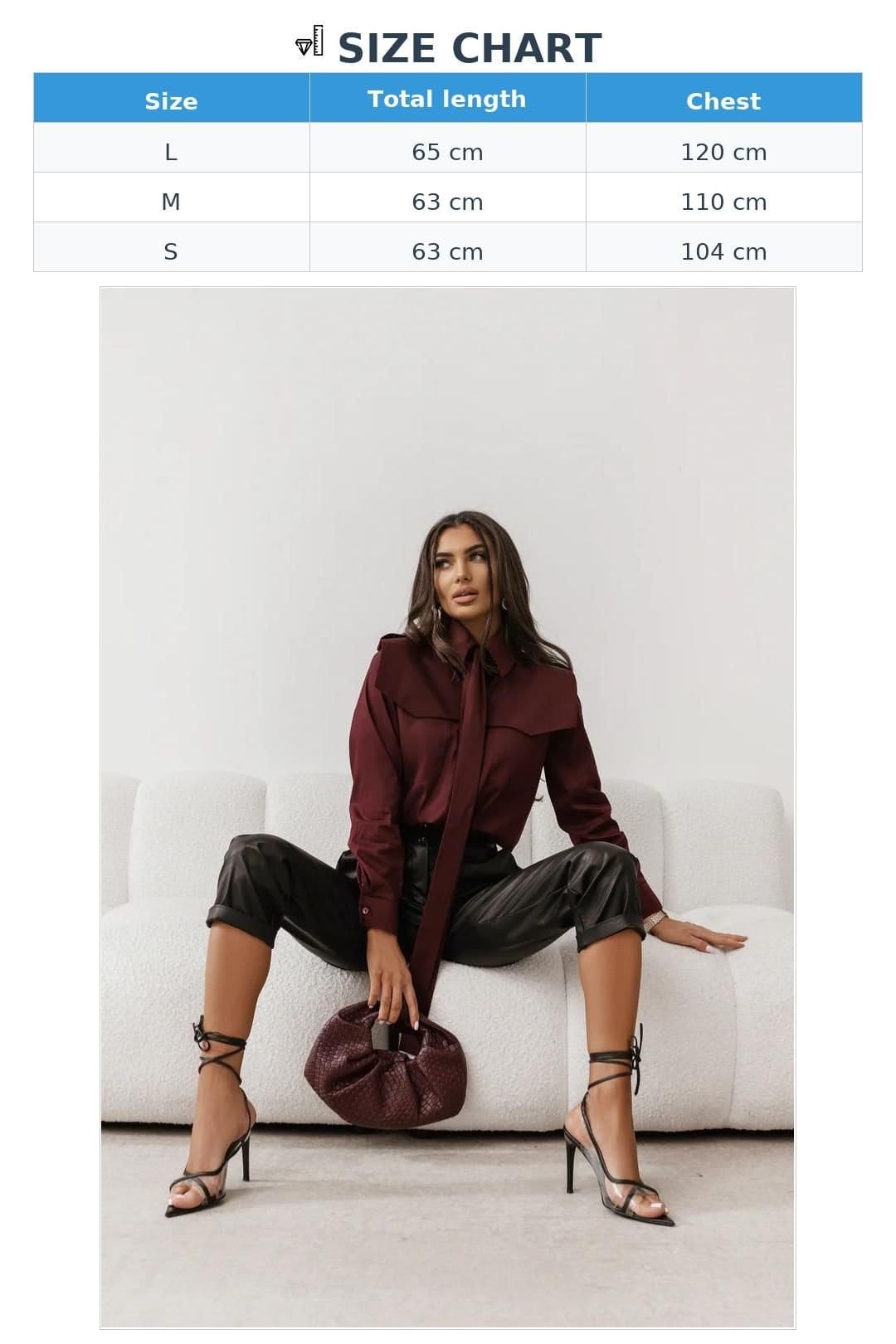 Love Lace Love Lace Women's MILO Long Sleeve Cotton Elastane Shirt in Burgundy - 4