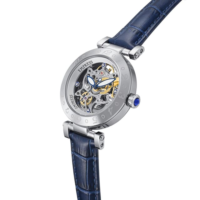 Empress Empress Women's Theodora Automatic Leather-Band Watch in Blue - 3