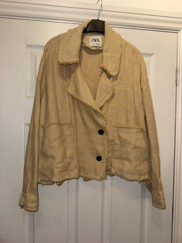 Zara Zara beige cotton light weight jacket size L worn only once