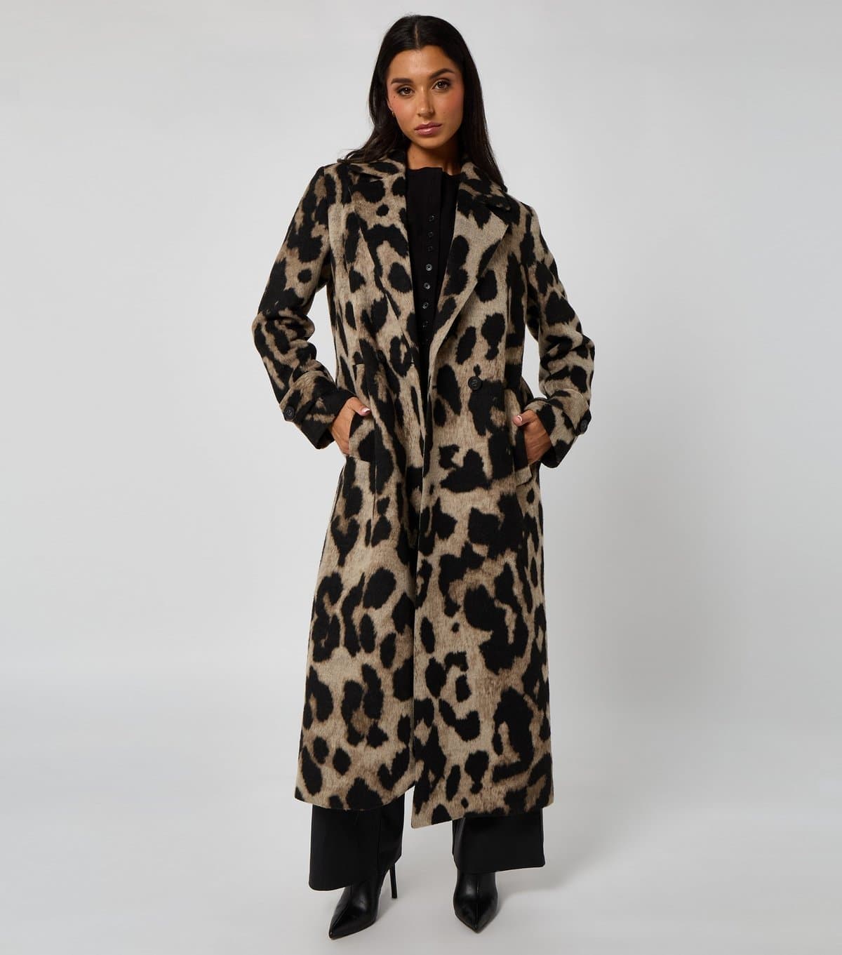 Urban Bliss Women's Brown Leopard Pattern Long Coat Urban Bliss New Look