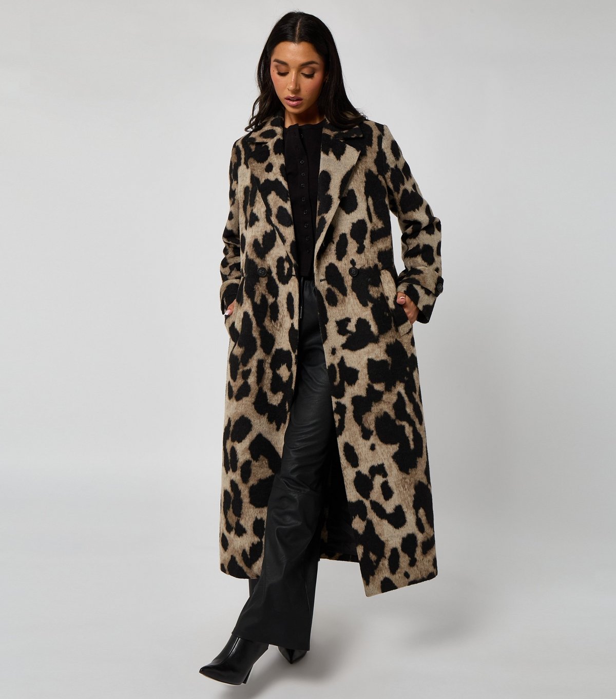 Urban Bliss Women's Brown Leopard Pattern Long Coat Urban Bliss New Look - 2