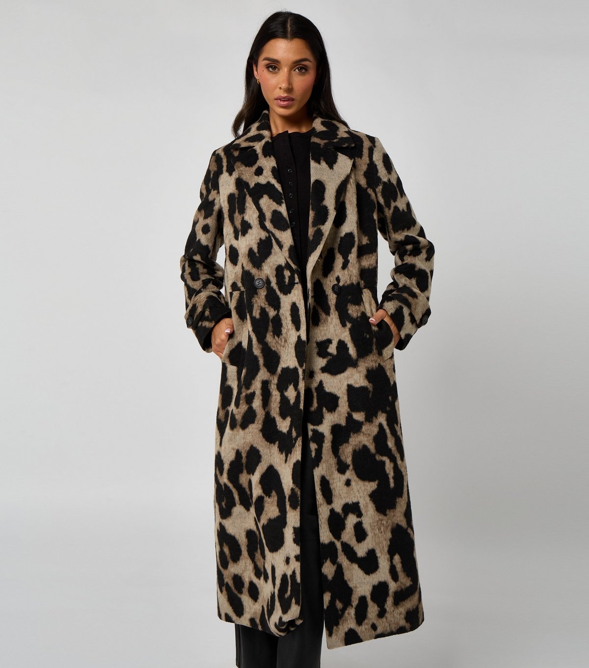 Urban Bliss Women's Brown Leopard Pattern Long Coat Urban Bliss New Look - 3