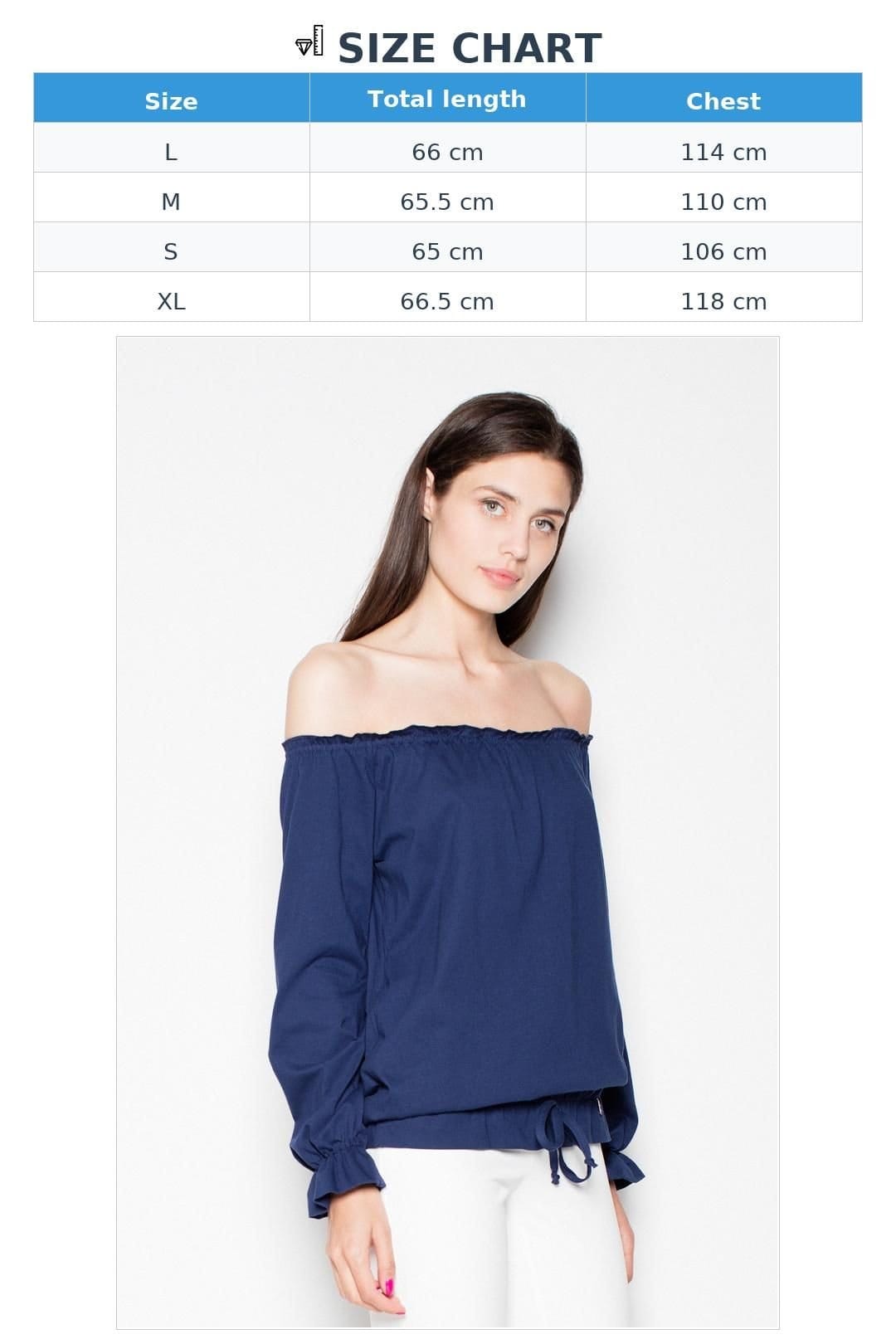 Love Lace Love Lace Women's Long Sleeve Pleated Loose Blouse in Blue - 4