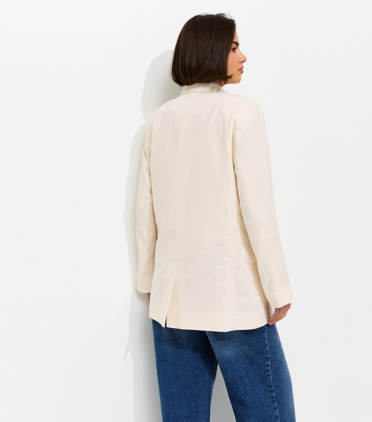 New Look Women's Off White Linen Blend Blazer New Look - 4