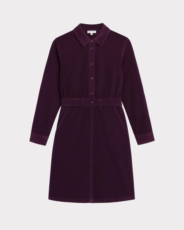 Kettlewell Kettlewell Women's Jamie Cord Dress in Aubergine - 2