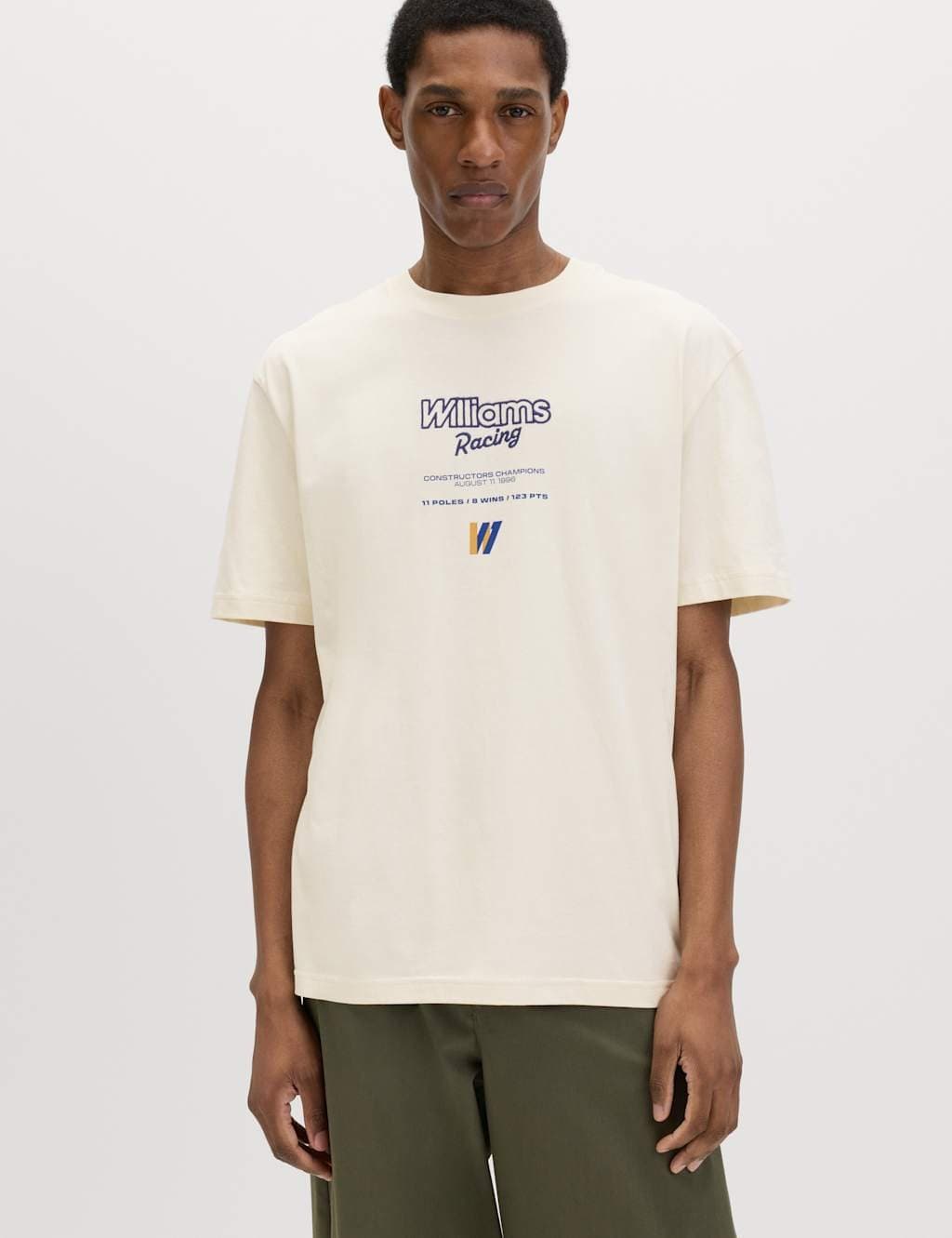 Marks & Spencer M&S Regular Fit Pure Cotton Graphic T-Shirt Ecru