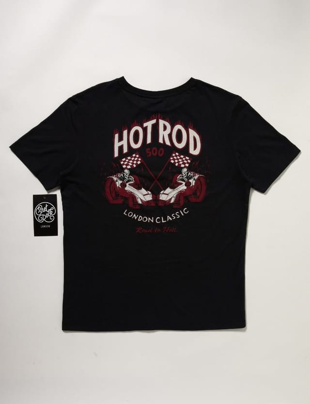 Chet Rock Chet Rock Men's Hot Rod Graphic Cotton T-Shirt Vintage Car Print in Black - 2