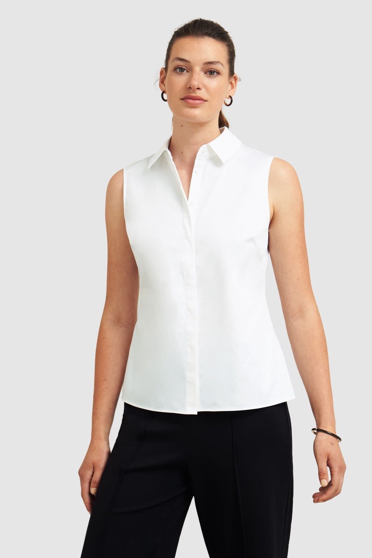 Hobbs London Hobbs London White Sleeveless Shirt for Women