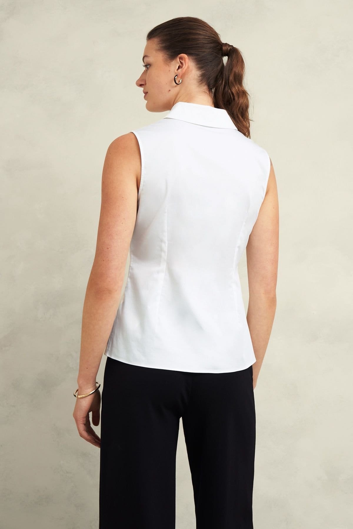 Hobbs London Hobbs London Women's Vic Sleeveless Shirt in White - 4