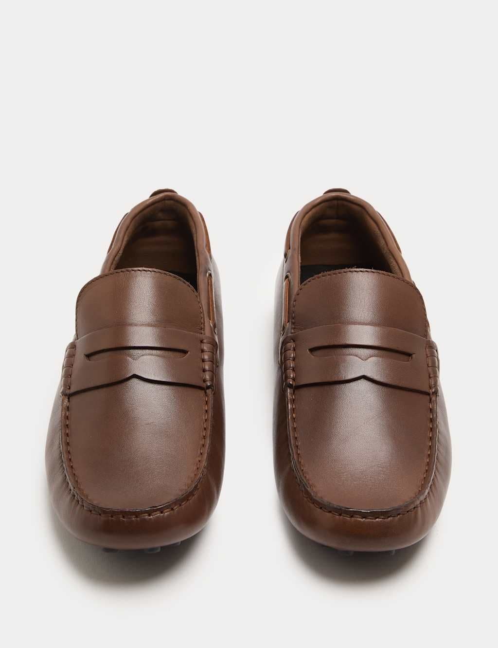 Marks & Spencer M&S Tan Leather Saddle Driving Loafers