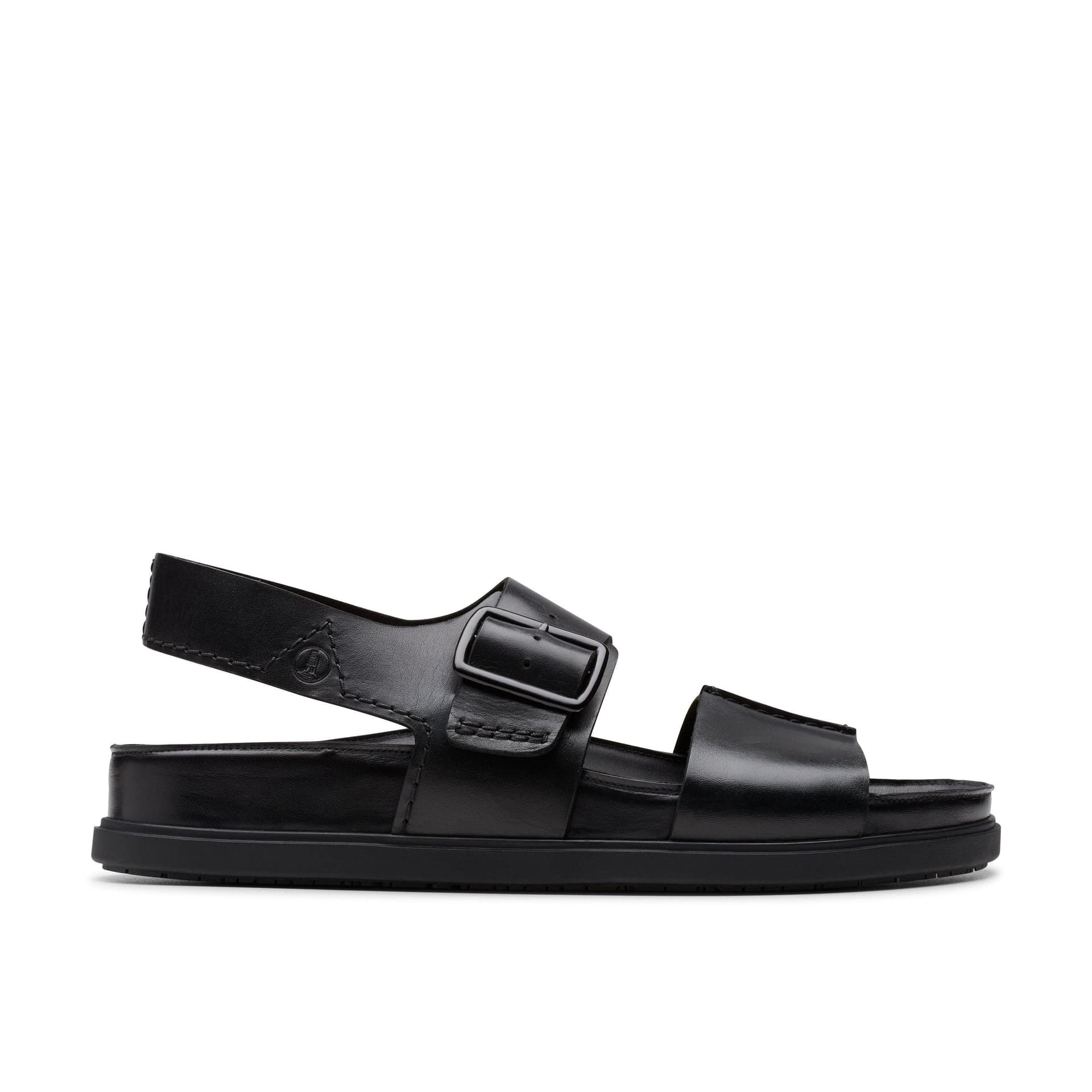 Clarks Clarks Men's Torford Strap Black Leather Flat Sandals