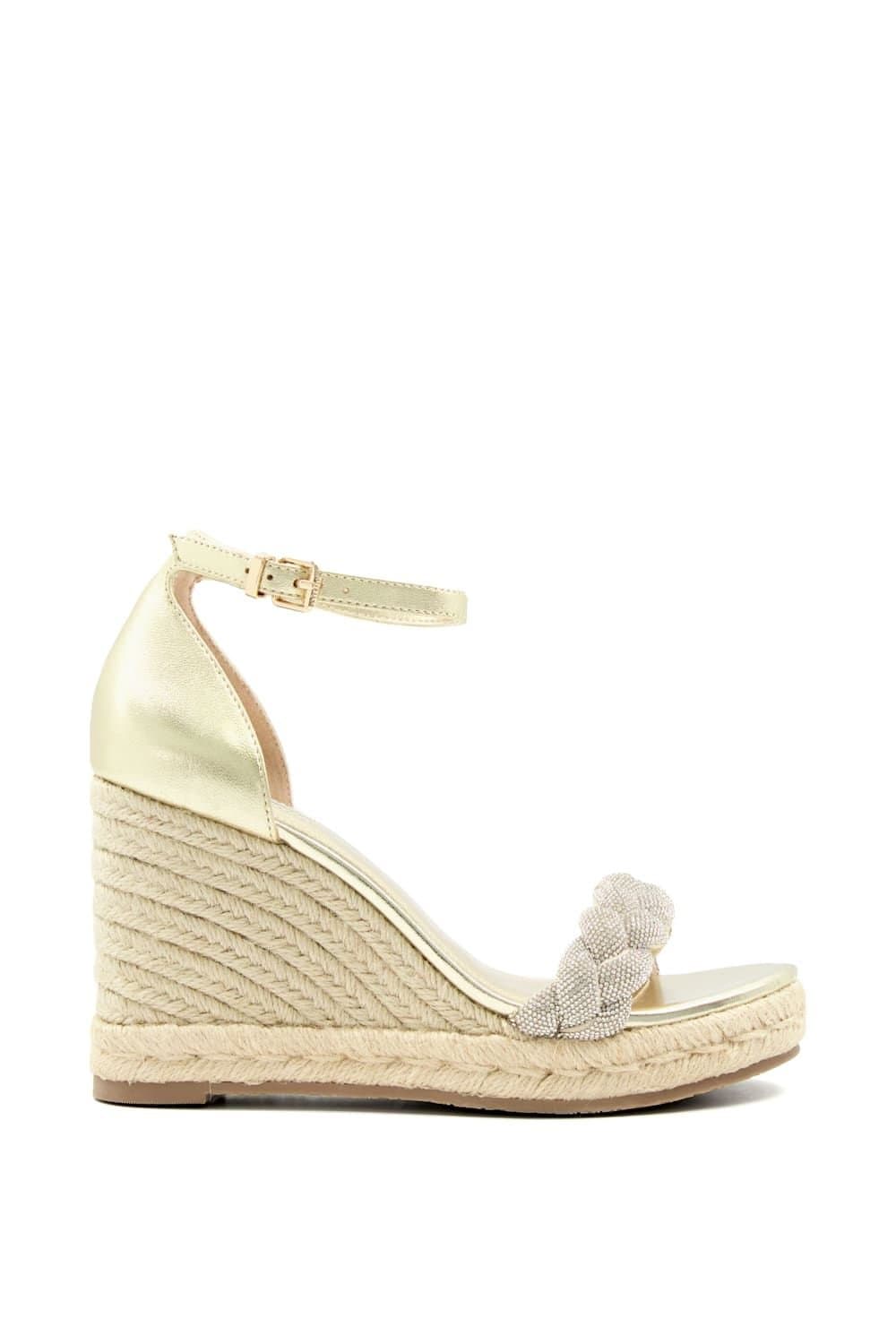 Dune London Dune London Women's 'Kingdom' Leather Wedges in Metallics