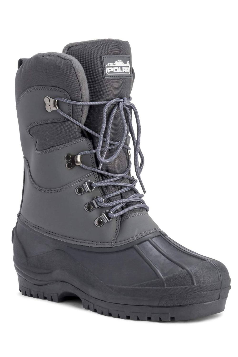 Viva VIVA Men's Polar Men's Waterproof Winter Boots - Lace-Up for Walking & Hiking in Grey - 1