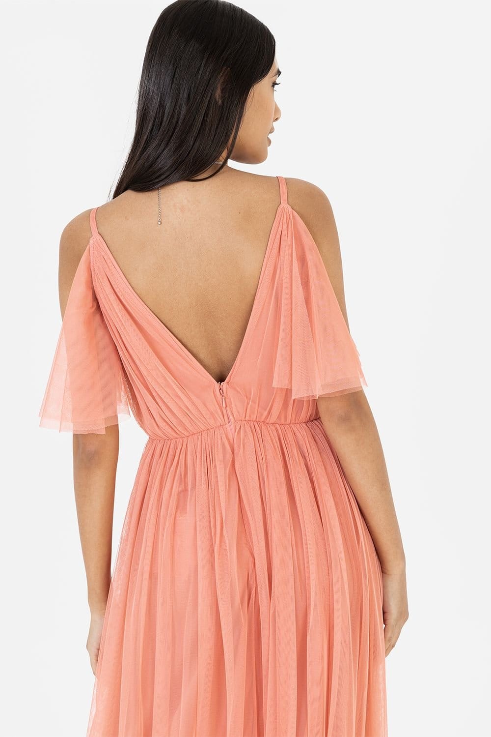 Anaya with Love Anaya with Love Women's Tulle Cami Maxi Dress in Coral - 4