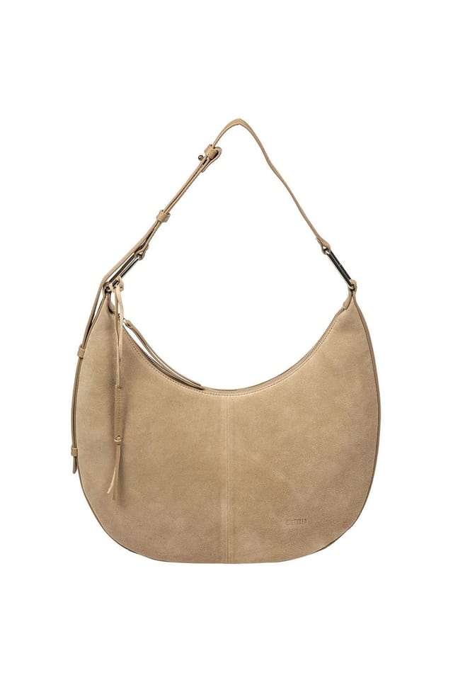 Cultured London Cultured London Women's 'Kacey' Suede & Leather Shoulder Bag in Beige - 2