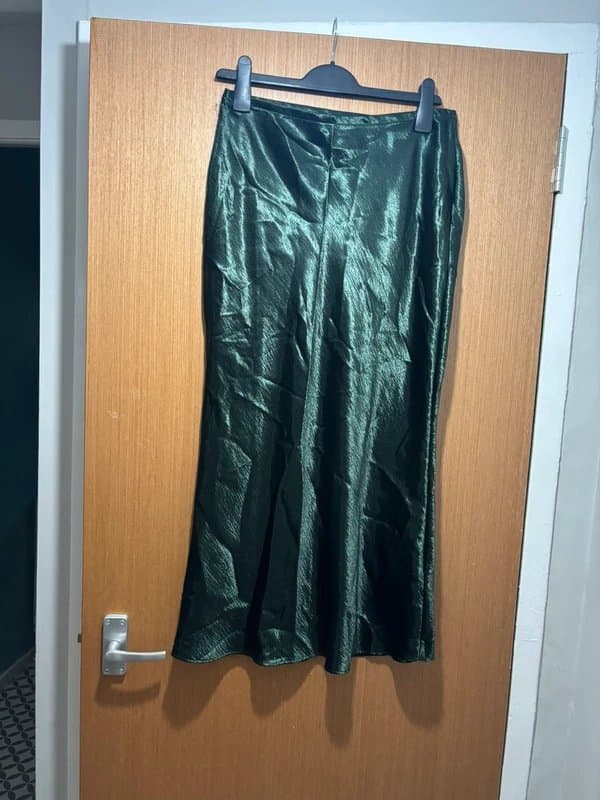 New Look Green Silk Skirt - New Look