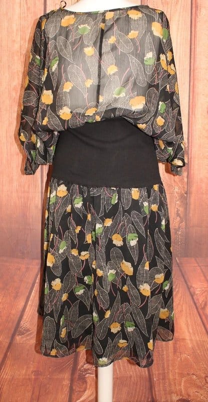 ASOS Black Floral Leaf Print Batwing Dress