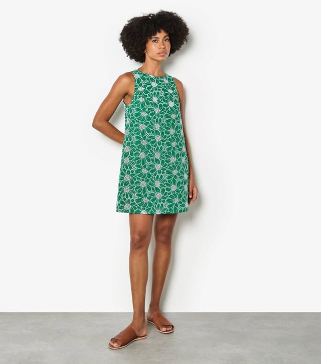 Apricot Women's Green Sunflower Embroidery Mini Shift Dress Apricot New Look - 2