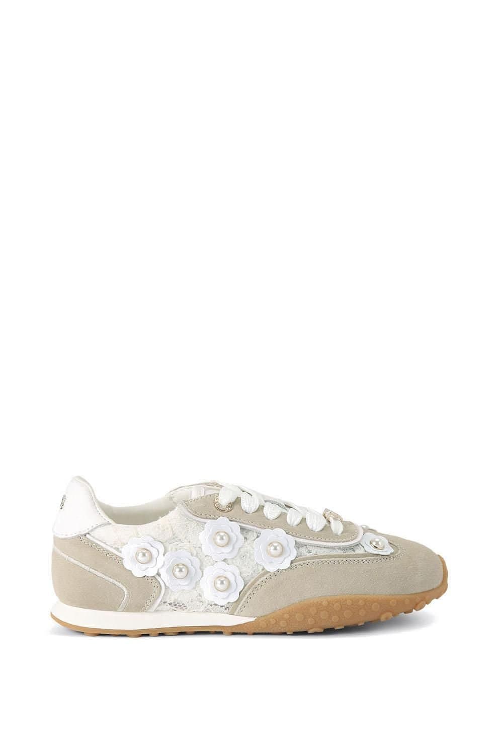 KG Kurt Geiger KG Kurt Geiger Light Beige Floral Lace Trainers