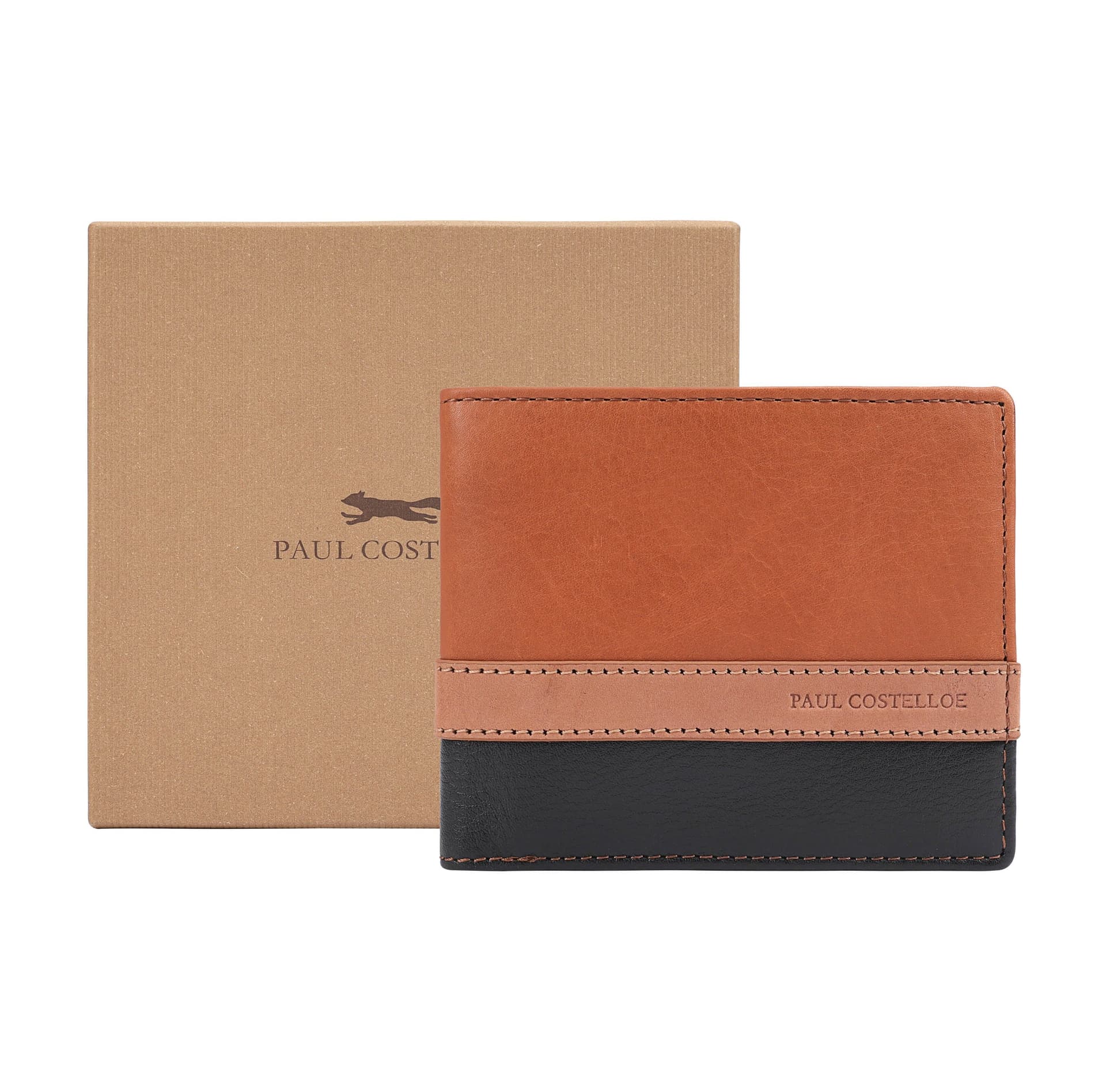 Paul Costelloe Paul Costelloe Men's Terry Leather Wallet in Brown