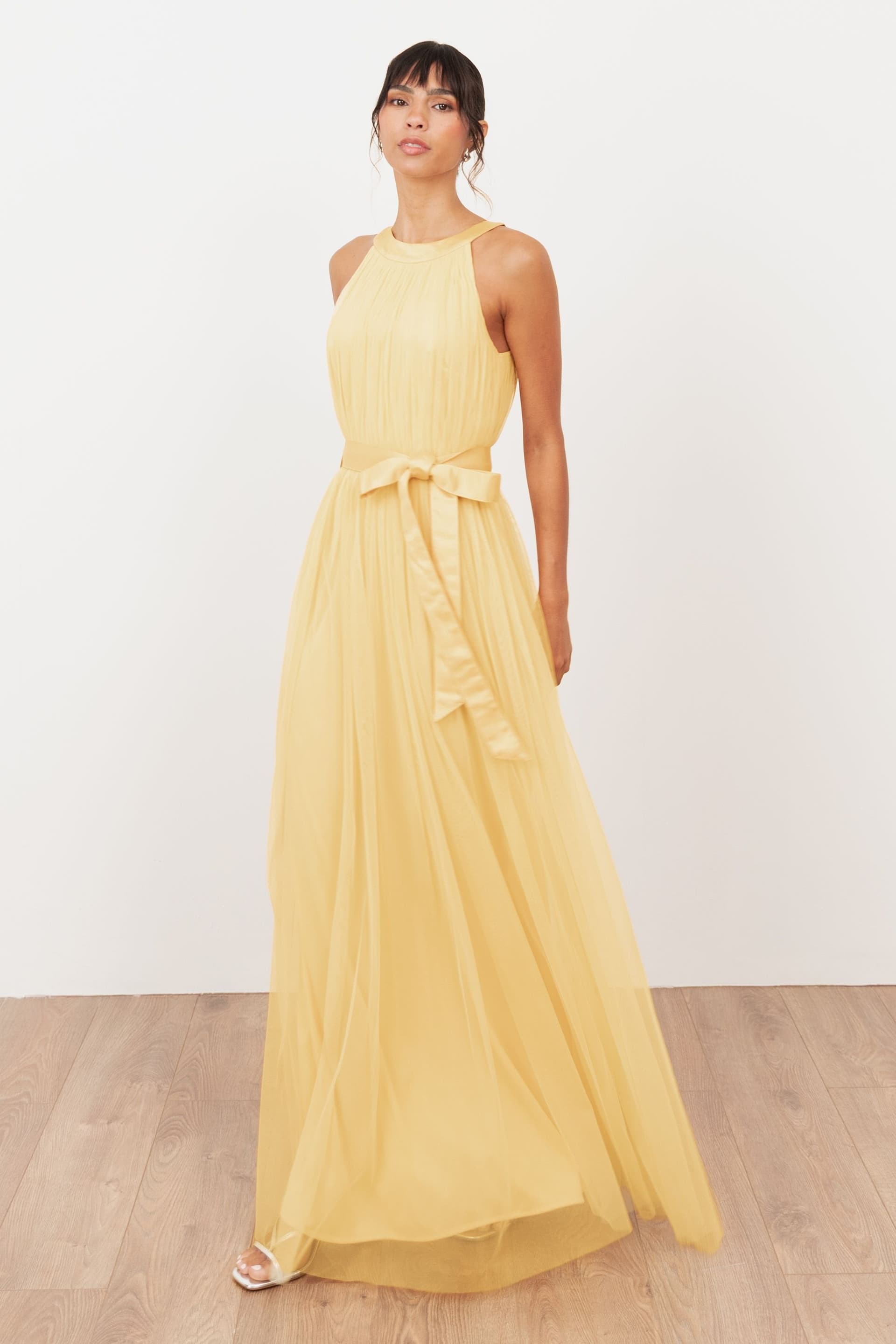 Anaya with Love Anaya with Love Women's Halter Neck Maxi Dress in Yellow