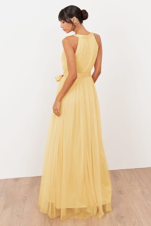Anaya with Love Anaya with Love Women's Halter Neck Maxi Dress in Yellow - 2