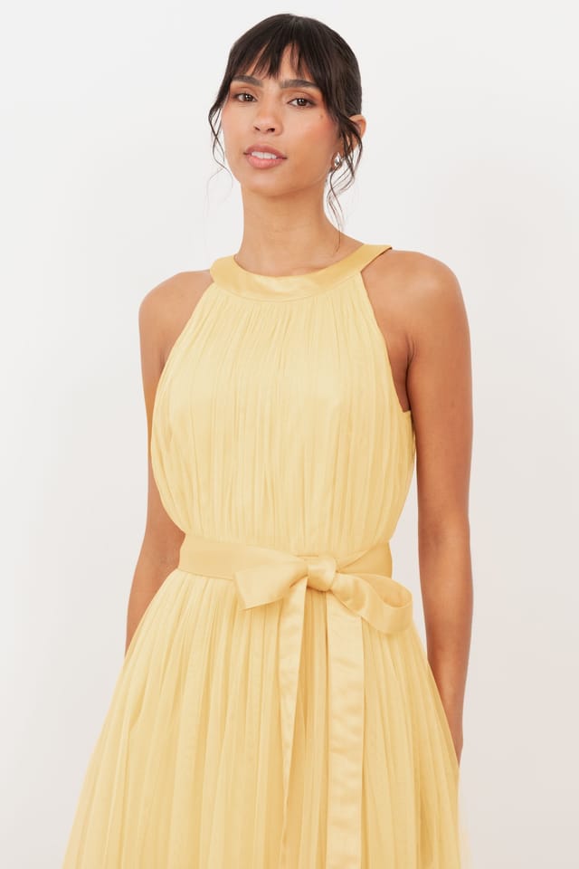 Anaya with Love Anaya with Love Women's Halter Neck Maxi Dress in Yellow - 3
