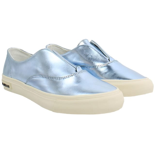 Seavees Seavees Women's Sunset Strip Slip-On Blue Smooth Leather Shoes - 2